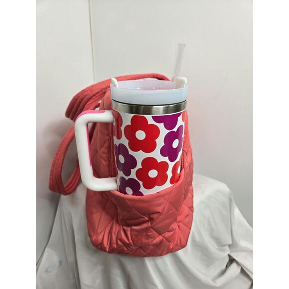 Vera Bradley NWT Quilted Medium Travel Bag trolley sleeve Blush Sienna - Picture 6 of 17